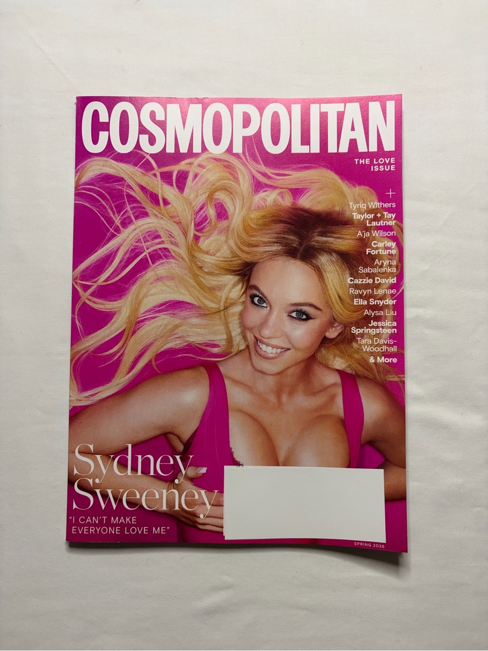 Cosmopolitan Sydney Sweeney ”I Can’t Make Everyone Love Me” Issue Spring 2026 Ma